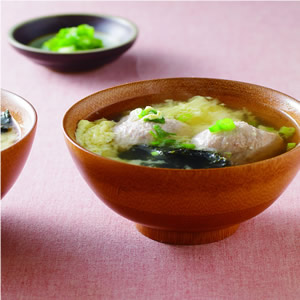 味噌貢丸蛋花湯::食譜