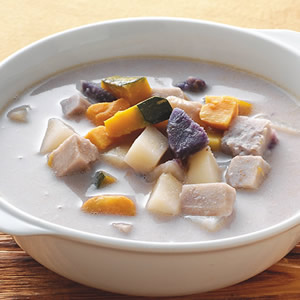 根莖蔬菜豆漿湯::食譜