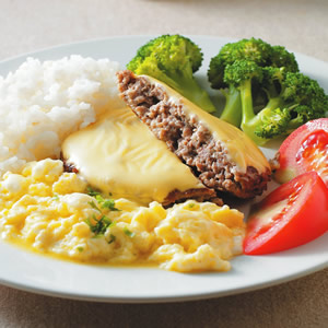 起司漢堡排飯::食譜
